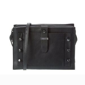 Botkier NY Black Metallic Leather Warren City Crossbody Handbag EUC